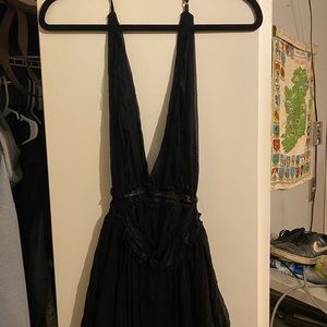 Deep V neck, backless, lace, babydoll, size medium